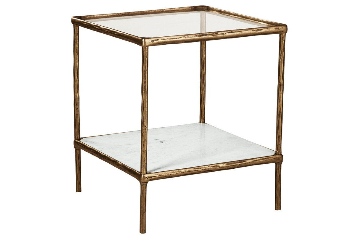 Ryandale Antique Brass Finish Accent Table by Ashley at Eve Furniture