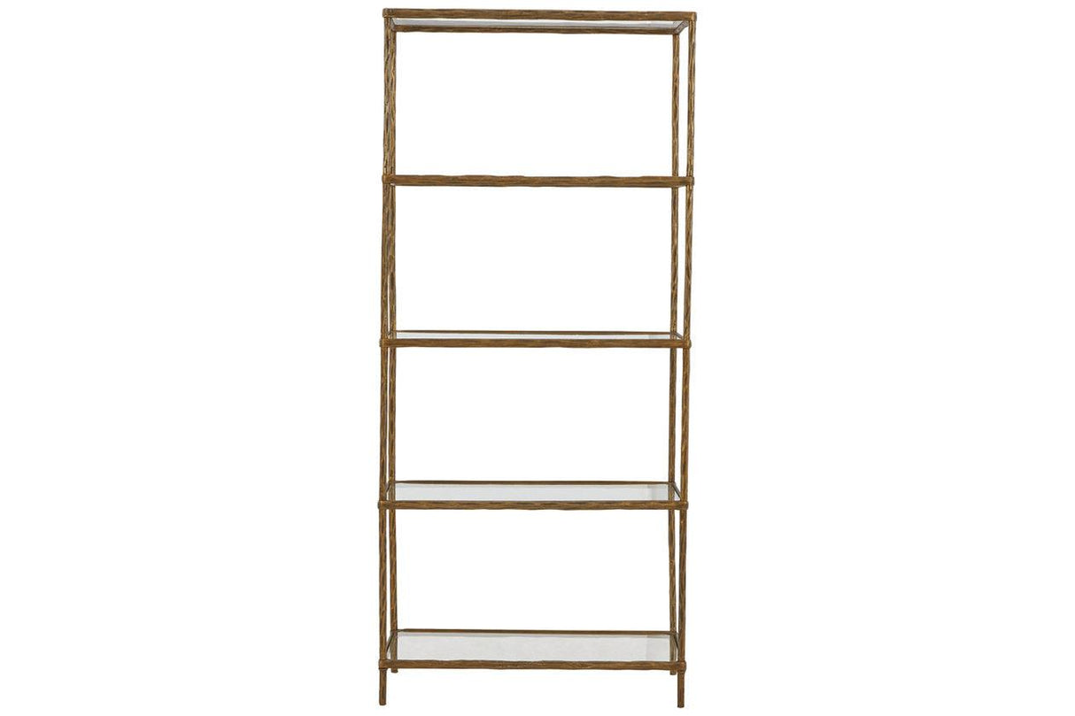 Ryandale Antique Brass Finish Bookcase by Ashley at Eve Furniture