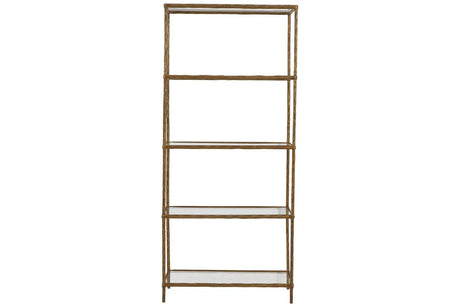 Ryandale Antique Brass Finish Bookcase by Ashley at Eve Furniture