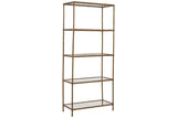 Ryandale Antique Brass Finish Bookcase by Ashley at Eve Furniture