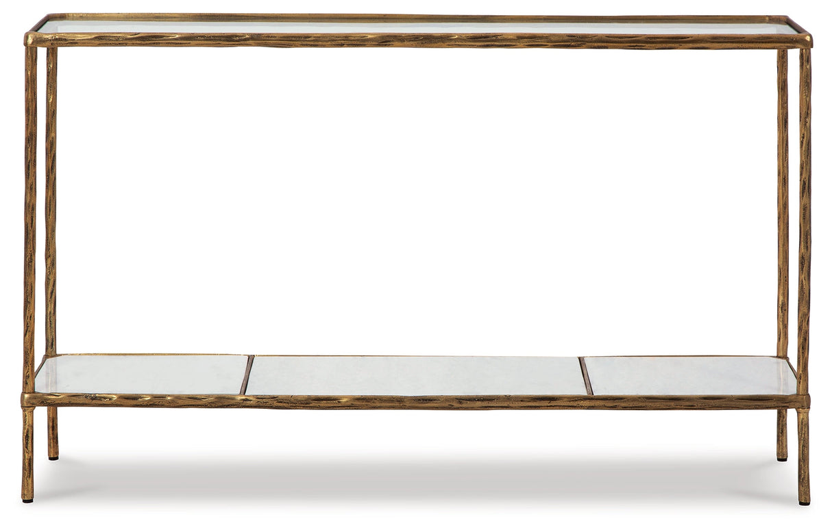 Ryandale Antique Brass Finish Console Sofa Table