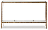 Ryandale Antique Brass Finish Console Sofa Table by Ashley at Eve Furniture