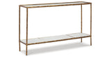 Ryandale Antique Brass Finish Console Sofa Table by Ashley at Eve Furniture
