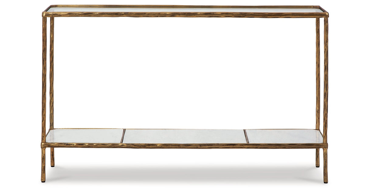 Ryandale Antique Brass Finish Console Sofa Table by Ashley at Eve Furniture