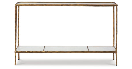 Ryandale Antique Brass Finish Console Sofa Table by Ashley at Eve Furniture