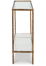 Ryandale Antique Brass Finish Console Sofa Table by Ashley at Eve Furniture