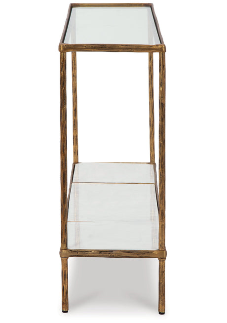 Ryandale Antique Brass Finish Console Sofa Table by Ashley at Eve Furniture
