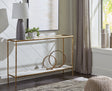 Ryandale Antique Brass Finish Console Sofa Table by Ashley at Eve Furniture