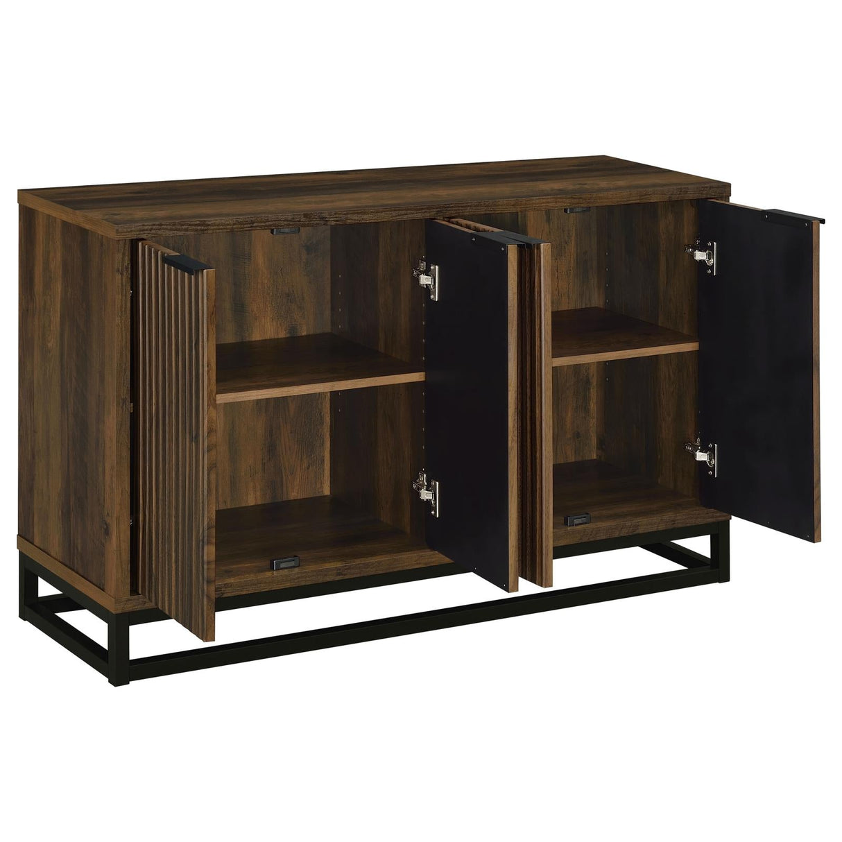 Ryatt Dark Pine 4-Door Engineered Wood Accent Cabinet