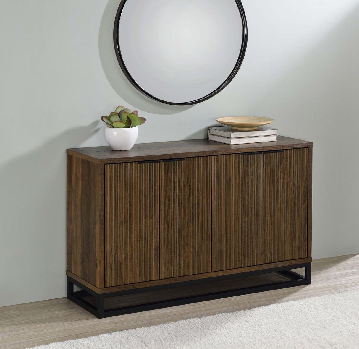 Ryatt Dark Pine 4-Door Engineered Wood Accent Cabinet by Coaster at Eve Furniture
