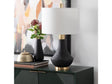 Ryder Black/Gold Table Lamp by Crestview at Eve Furniture