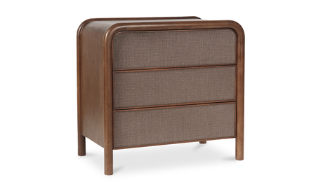 Rye 3 Drawer Nightstand Warm Brown by Moe's Home at Eve Furniture