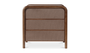 Rye 3 Drawer Nightstand Warm Brown by Moe's Home at Eve Furniture