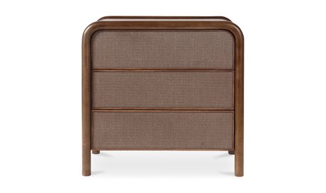 Rye 3 Drawer Nightstand Warm Brown by Moe's Home at Eve Furniture