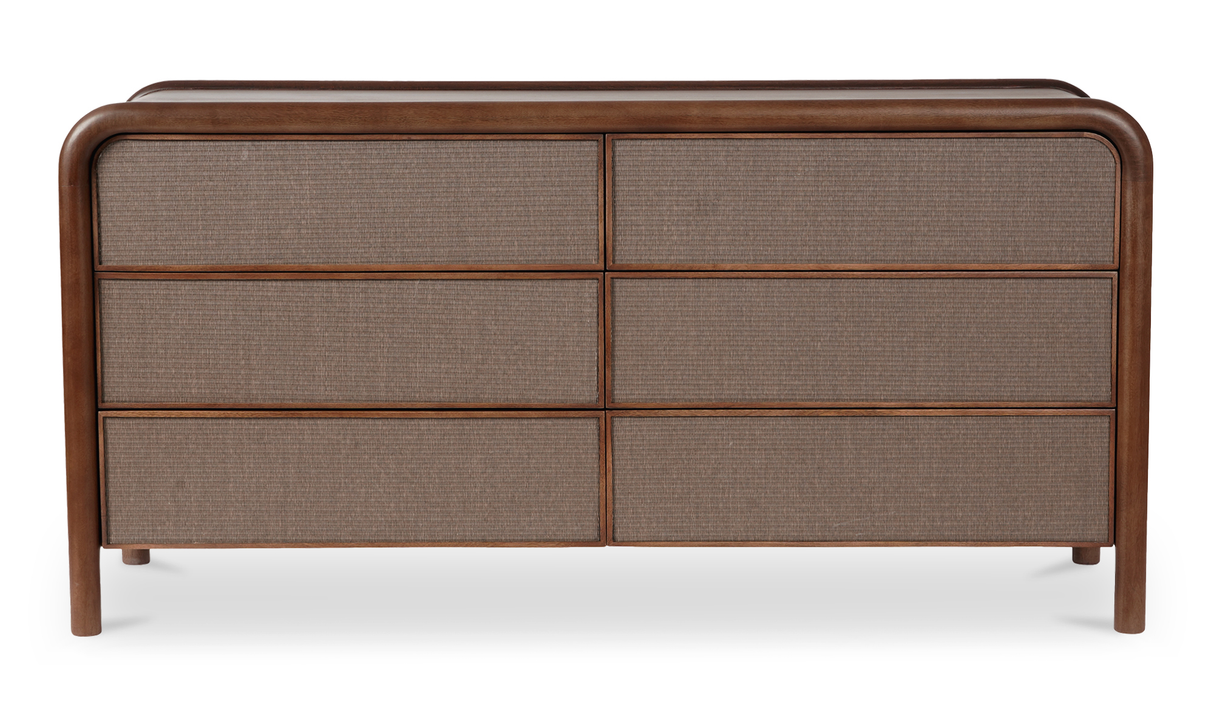 Rye 6 Drawer Dresser Warm Brown by Moe's Home at Eve Furniture