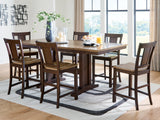 Rylandeen Counter Height Dining Table and 6 Barstools by Ashley at Eve Furniture
