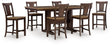 Rylandeen Counter Height Dining Table and 6 Barstools by Ashley at Eve Furniture