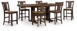Rylandeen Counter Height Dining Table and 6 Barstools by Ashley at Eve Furniture