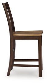 Rylandeen Light Brown/Dark Brown Counter Height Dining Table and 4 Barstools and Bench by Ashley at Eve Furniture