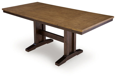 Rylandeen Light Brown/Dark Brown Counter Height Extendable Dining Table by Ashley at Eve Furniture