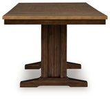 Rylandeen Light Brown/Dark Brown Counter Height Dining Table and 6 Barstools by Ashley at Eve Furniture