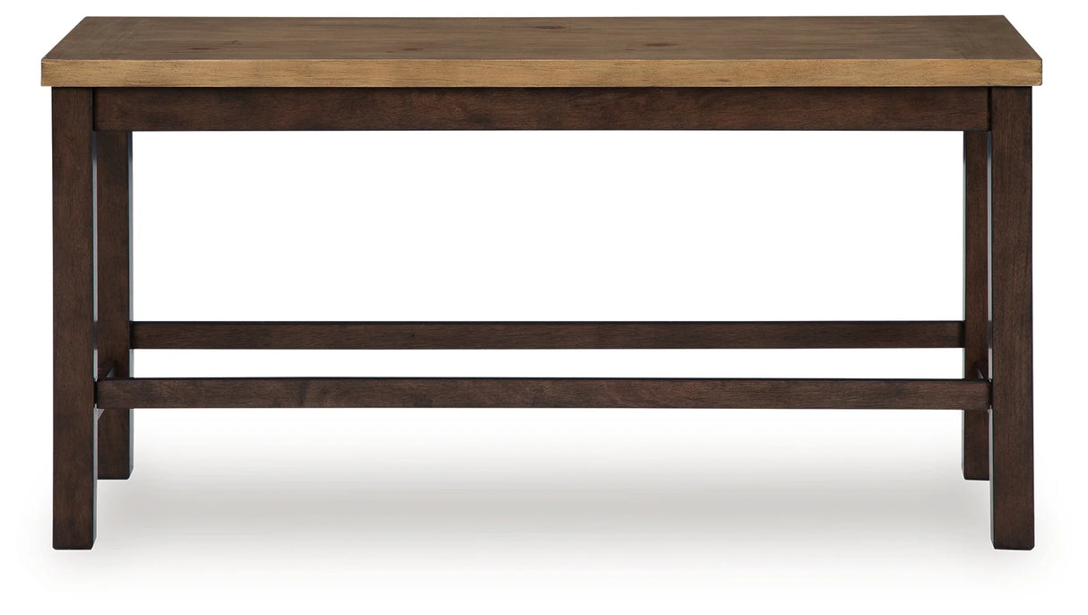 Rylandeen Light Brown/Dark Brown Counter Height Dining Table and 4 Barstools and Bench by Ashley at Eve Furniture
