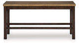 Rylandeen Light Brown/Dark Brown Counter Height Dining Table and 4 Barstools and Bench by Ashley at Eve Furniture