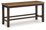 Rylandeen Light Brown/Dark Brown Double Counter Height Bench by Ashley at Eve Furniture