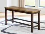 Rylandeen Light Brown/Dark Brown Counter Height Dining Table and 4 Barstools and Bench by Ashley at Eve Furniture