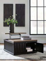 Rylandyn Black/Light Brown Lift-Top Coffee Table by Ashley at Eve Furniture