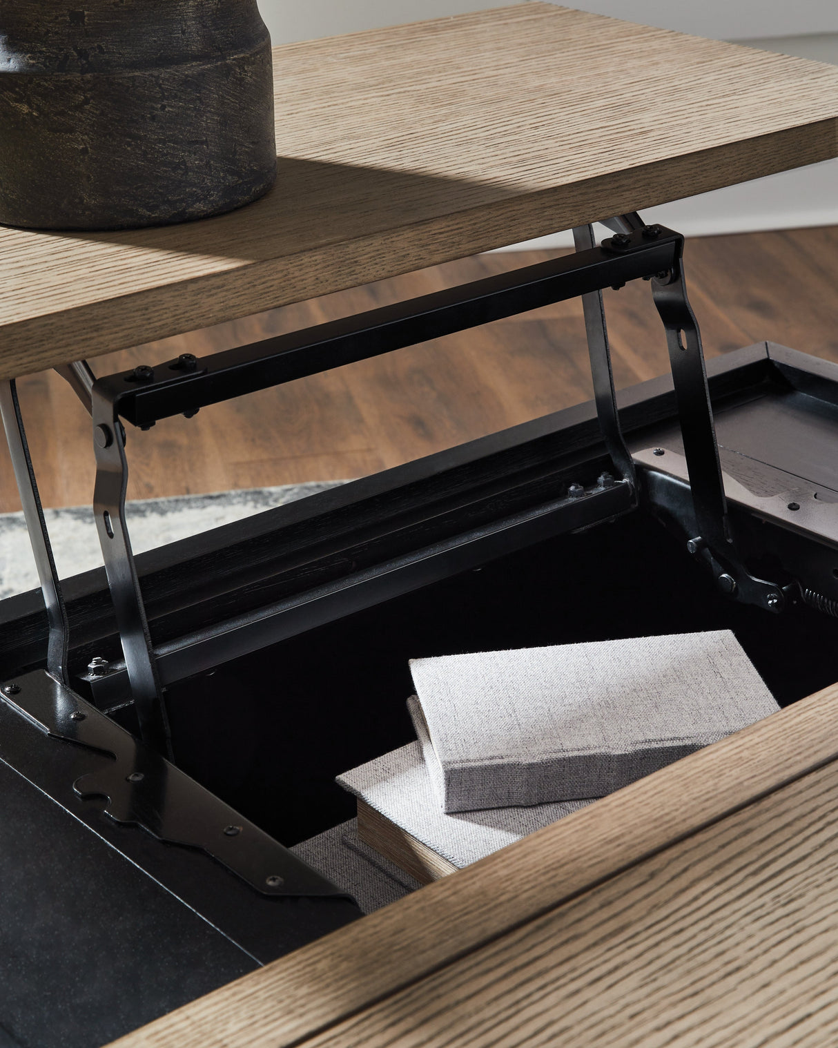 Rylandyn Black/Light Brown Lift-Top Coffee Table by Ashley at Eve Furniture