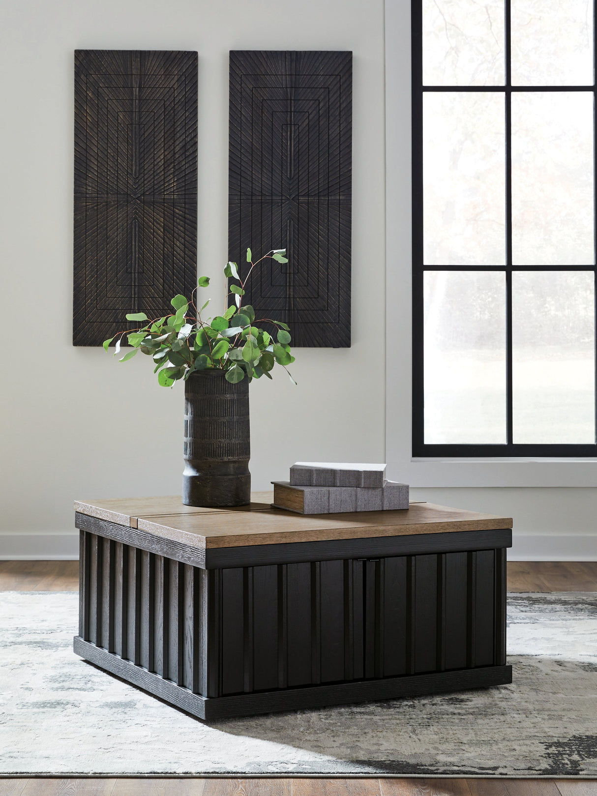 Rylandyn Black/Light Brown Lift-Top Coffee Table by Ashley at Eve Furniture