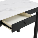 Rylee Black Faux Marble Top Office Desk by Crown Mark at Eve Furniture