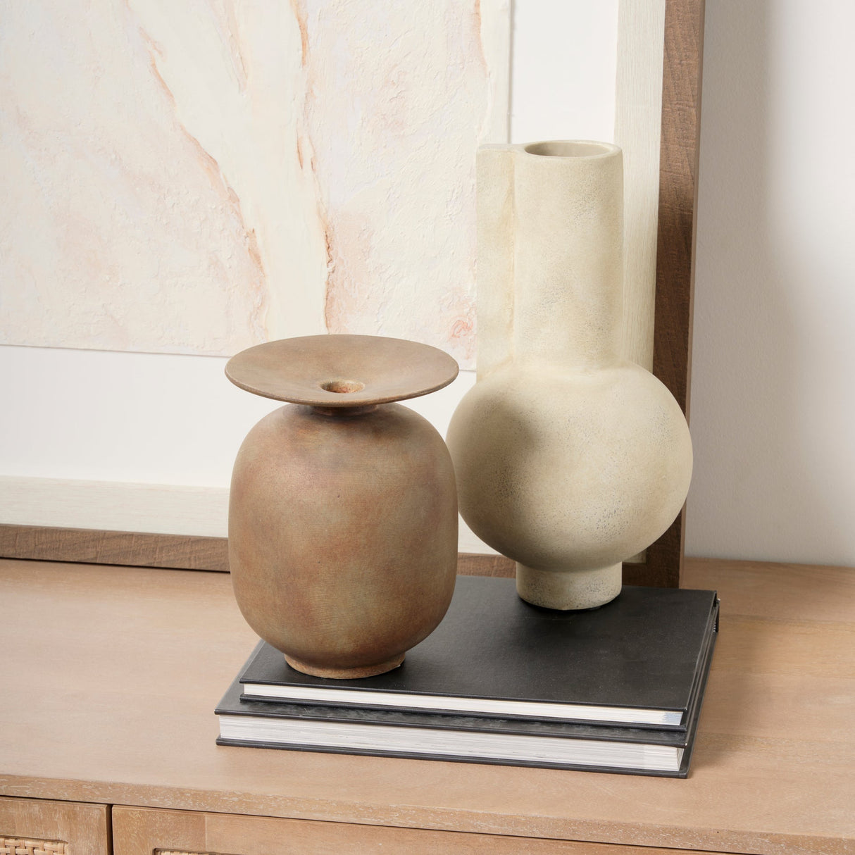 Rylee Medium Brown Ceramic Vase by Mercana at Eve Furniture