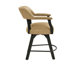Rylie 24″ Counter Captains Chair, Black Finish with Sand Vegan Leather by Steve Silver at Eve Furniture