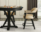 Rylie 24″ Counter Captains Chair, Black Finish with Sand Vegan Leather by Steve Silver at Eve Furniture