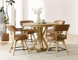 Rylie 48-inch Round Counter Dining Table with 4 Drawers and Folding Game Top, Natural Finish by Steve Silver at Eve Furniture