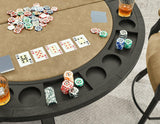 Rylie 48-inch Round Counter Dining Table with 4 Drawers and Game Top, Black Finish by Steve Silver at Eve Furniture
