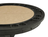 Rylie 48-inch Round Counter Dining Table with 4 Drawers and Game Top, Black Finish by Steve Silver at Eve Furniture
