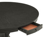 Rylie 48-inch Round Counter Dining Table with 4 Drawers, Black Finish by Steve Silver at Eve Furniture