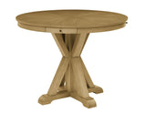 Rylie 48-inch Round Counter Dining Table with 4 Drawers, Natural Finish