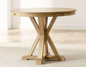 Rylie 48-inch Round Counter Dining Table with 4 Drawers, Natural Finish by Steve Silver at Eve Furniture