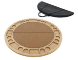 Rylie 48-inch Round Dining Table with Folding Game Top, Natural Finish by Steve Silver at Eve Furniture