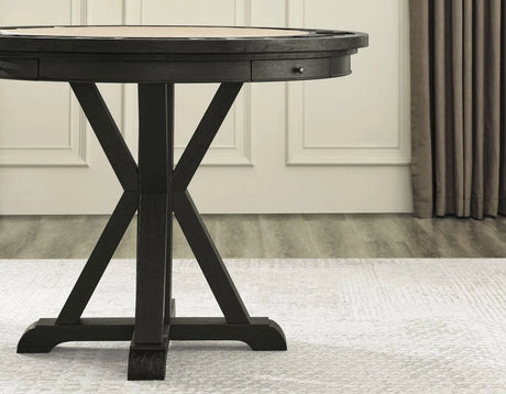 Rylie 6-PIece Counter Game Dining Set, Black Finish by Steve Silver at Eve Furniture