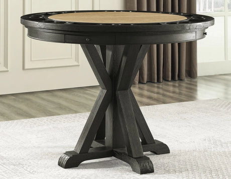 Rylie 6-PIece Counter Game Dining Set, Black Finish by Steve Silver at Eve Furniture