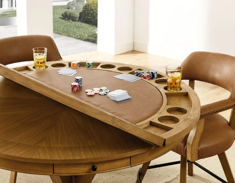 Rylie 6-Piece Counter Game Dining Set, Natural Finish by Steve Silver at Eve Furniture