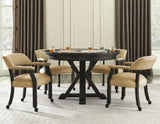Rylie 6-Piece Game Dining Set, Black Finish by Steve Silver at Eve Furniture