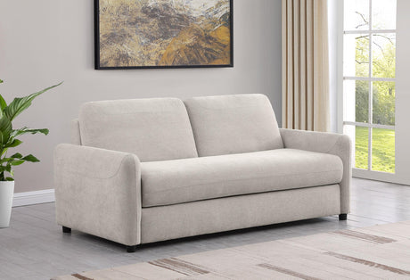 Rylie Upholstered Sofa Sleeper with Queen Mattress Beige by Coaster at Eve Furniture