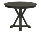 Rylie 48-inch Round Counter Dining Table with 4 Drawers, Black Finish by Steve Silver at Eve Furniture