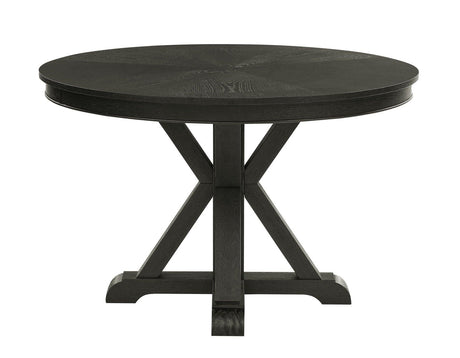 Rylie 48-inch Round Dining Table, Black Finish by Steve Silver at Eve Furniture